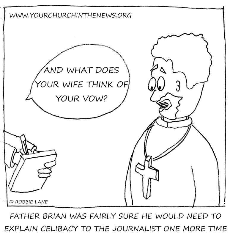 Catholic priest celibacy interview funny cartoon